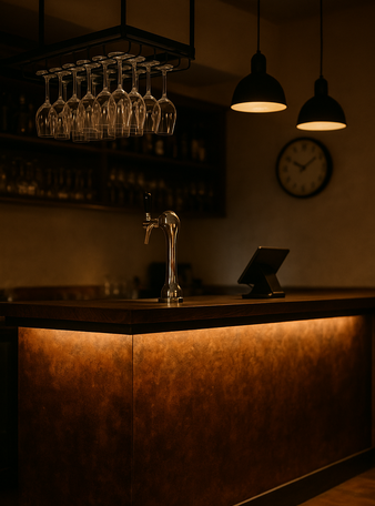 Le comptoir de Juicy Burger